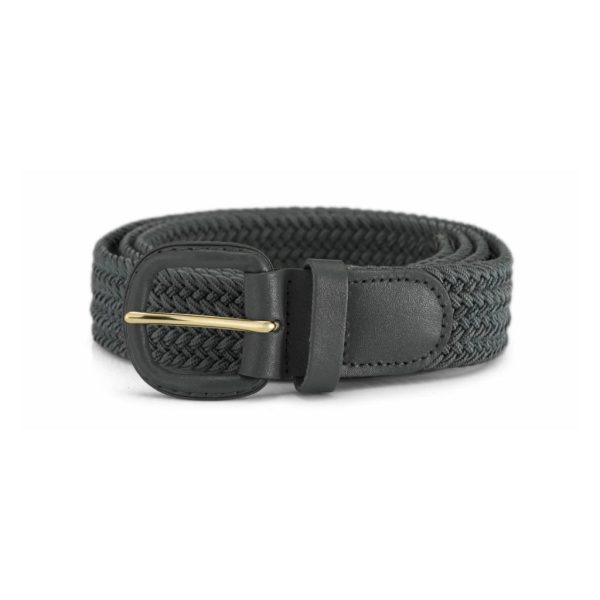 BELT STRETCH/LEATHER COVERED BUCKLE GREY