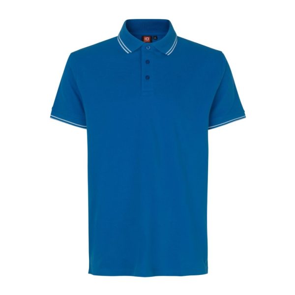 CONTRAST POLO SHIRT STRETCH AZUR