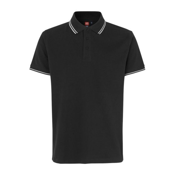 CONTRAST POLO SHIRT STRETCH BLACK
