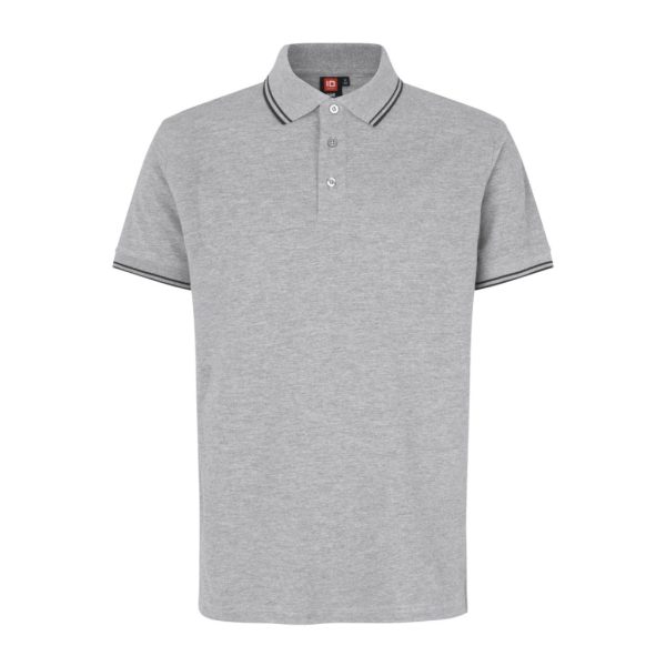 CONTRAST POLO SHIRT STRETCH GREY MELANGE
