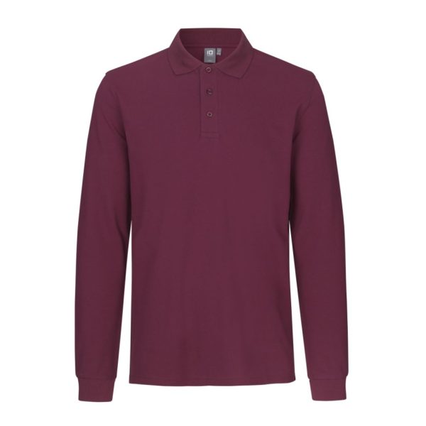 POLO SHIRT STRETCH LONG-SLEEVED BORDEAUX