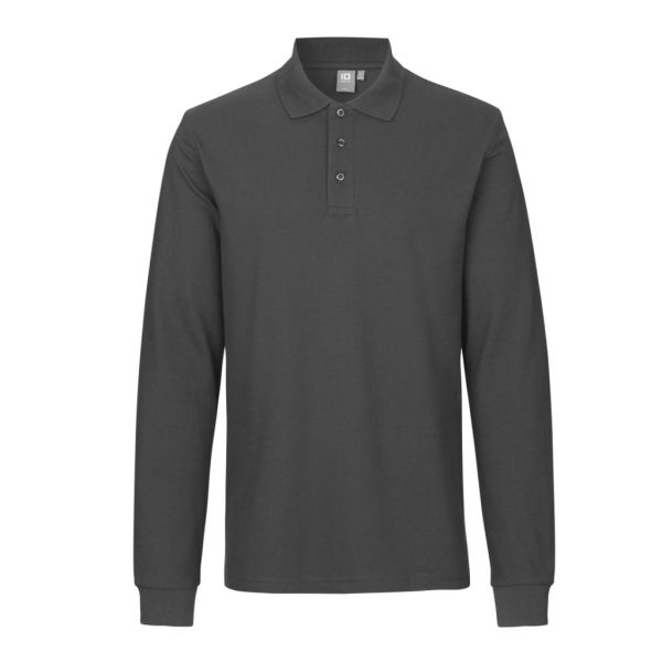 POLO SHIRT STRETCH LONG-SLEEVED CHARCOAL