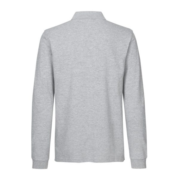POLO SHIRT STRETCH LONG-SLEEVED GREY MELANGE