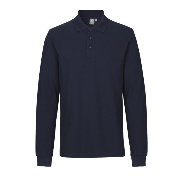 POLO SHIRT STRETCH LONG-SLEEVED NAVY
