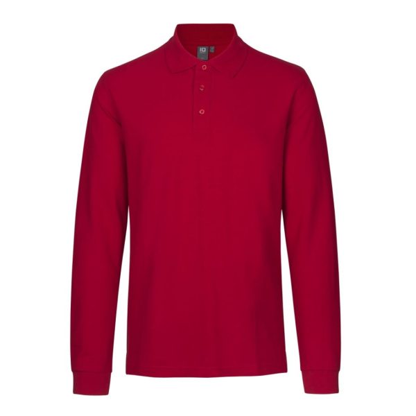 POLO SHIRT STRETCH LONG-SLEEVED RED