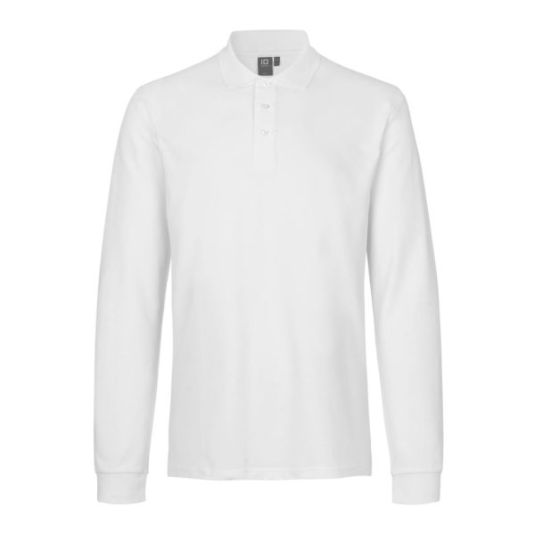 POLO SHIRT STRETCH LONG-SLEEVED WHITE
