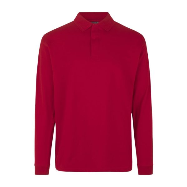 POLO SHIRT PRO WEAR LONG-SLEEVED PRESS STUD RED