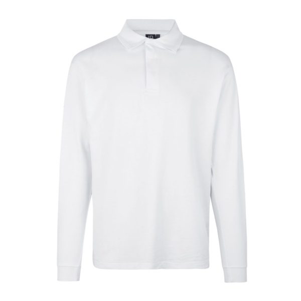 POLO SHIRT PRO WEAR LONG-SLEEVED PRESS STUD WHITE
