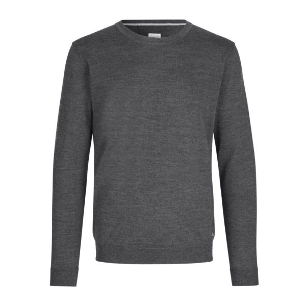 SEVEN SEAS THE KNIT O-NECK DARK GREY MELANG