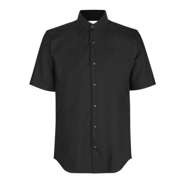 SEVEN SEAS FINE TWILL MODERN SHORT-SLEEVED BLACK
