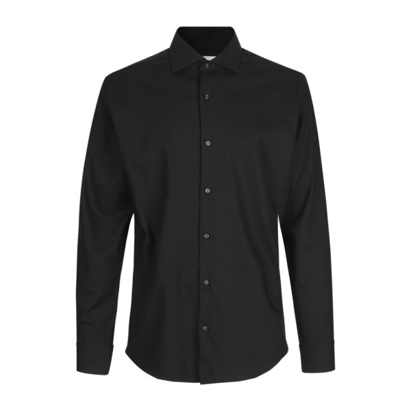 SEVEN SEAS FINE TWILL MODERN LONG-SLEEVED BLACK