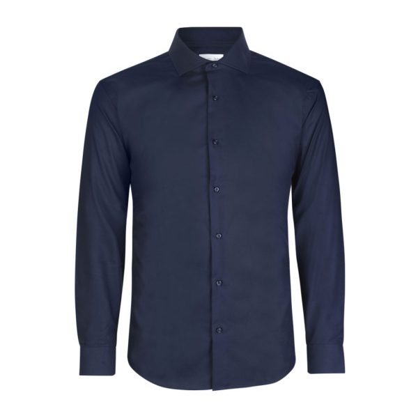 SEVEN SEAS FINE TWILL MODERN LONG-SLEEVED NAVY