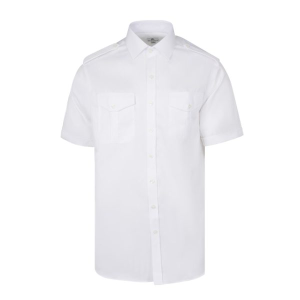 PILOT SHIRT STAIN RESISTANT SHORT-SLEEVED WHITE