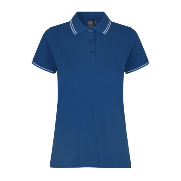 CONTRAST POLO SHIRT STRETCH AZUR W