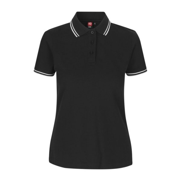 CONTRAST POLO SHIRT STRETCH BLACK W