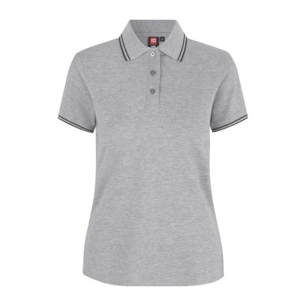 CONTRAST POLO SHIRT STRETCH GREY MELANGE W