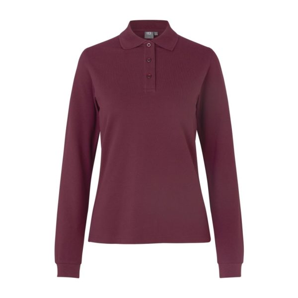 POLO SHIRT STRETCH LONG-SLEEVED BORDEAUX W