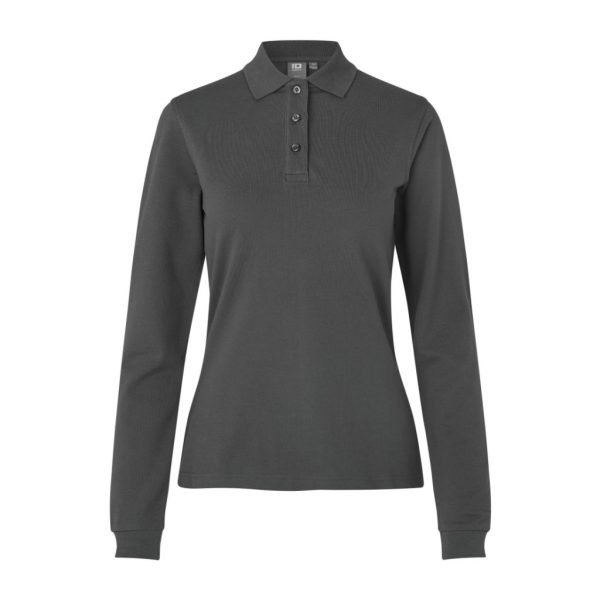 POLO SHIRT STRETCH LONG-SLEEVED CHARCOAL W