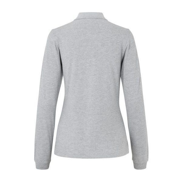 POLO SHIRT STRETCH LONG-SLEEVED GREY MELANGE W