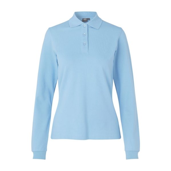 POLO SHIRT STRETCH LONG-SLEEVED LIGHT BLUE W