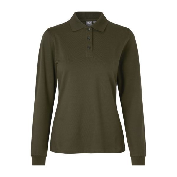 POLO SHIRT STRETCH LONG-SLEEVED OLIVE W