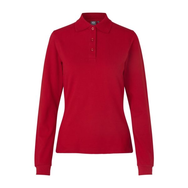 POLO SHIRT STRETCH LONG-SLEEVED RED W