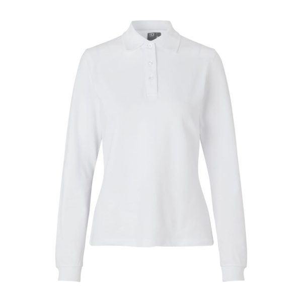 POLO SHIRT STRETCH LONG-SLEEVED WHITE W