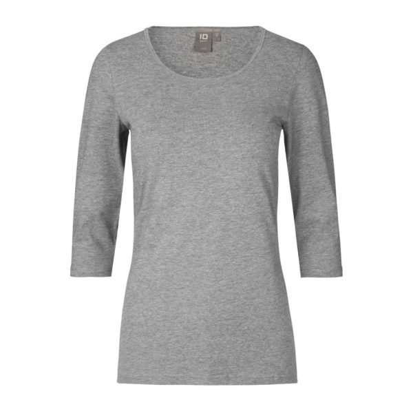STRETCH T-SHIRT 3/4 SLEEVED GREY MELANGE W