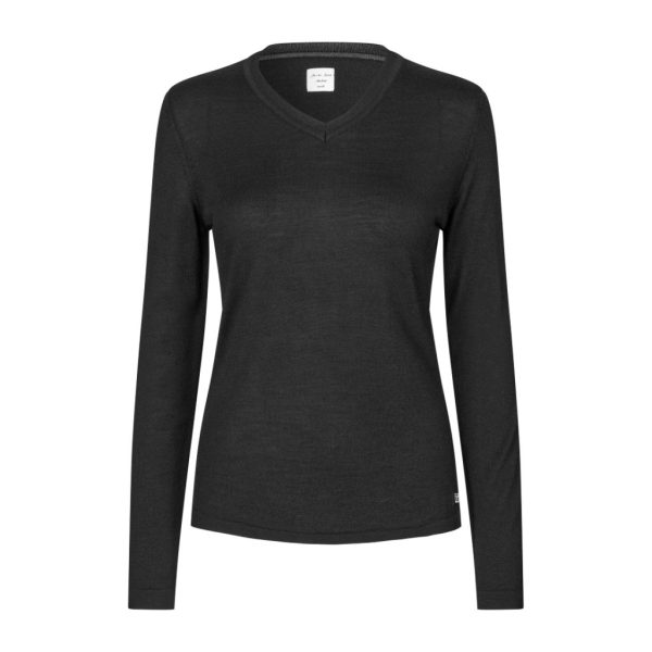 SEVEN SEAS THE KNIT V-NECK BLACK W